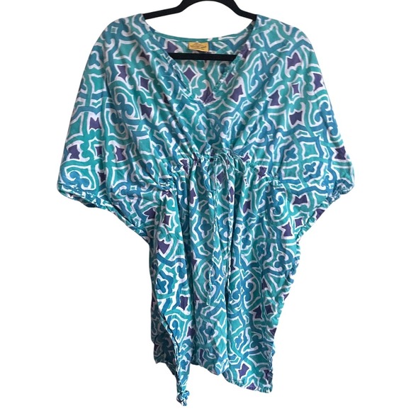 Roberta Roller Rabbit Blue Green Tunic Swim Cover - Picture 1 of 4